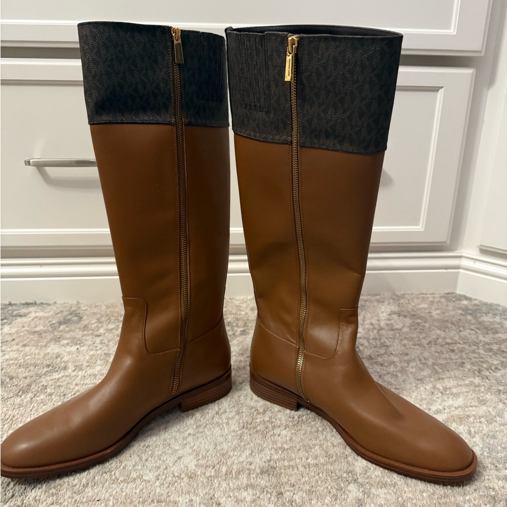 Michael Kors Brown and Black Heeled Boots - Picture 2 of 4